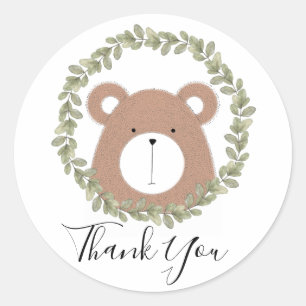 Cute Bear Thank You Sticker
