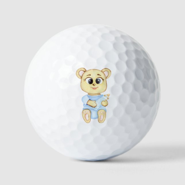 Cute Bear Theme Boy's Birthday Party  Golf Balls (Front)