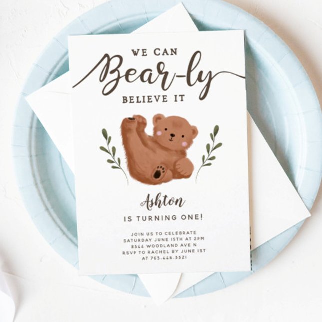 Cute Bear Theme Boy's Birthday Party Invitation (Creator Uploaded)