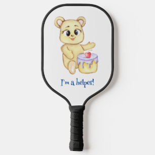 Cute Bear Theme Boy's Birthday Party Pickleball Paddle
