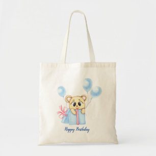 Cute Bear Theme Boy's Birthday Party  Tote Bag