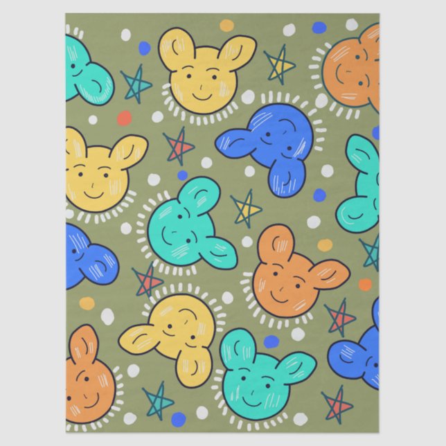 Cute Bear  Tissue Paper (Front)