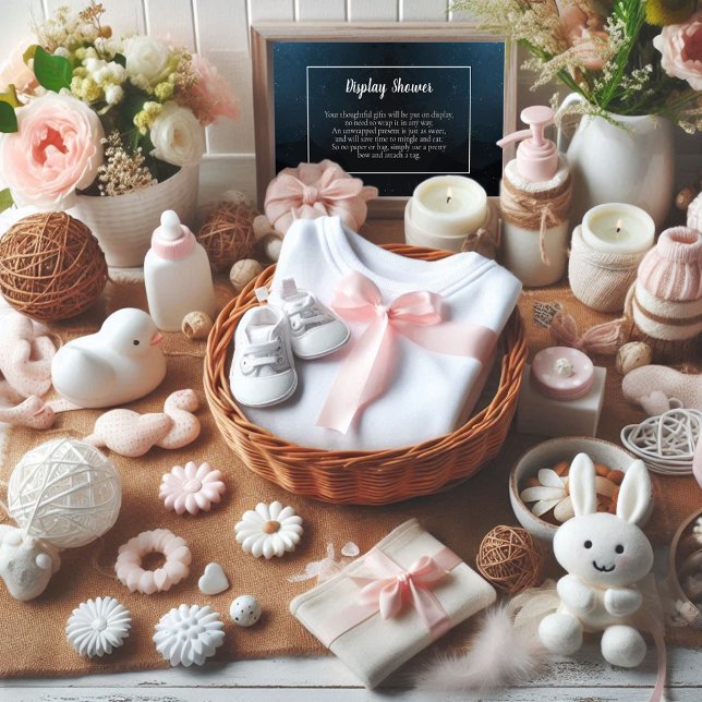 Cute Bear Twinkle Twinkle Baby Display Shower Enclosure Card (Creator Uploaded)