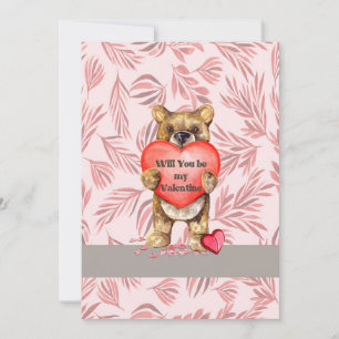 Cute Bear Valentine Card for Kids