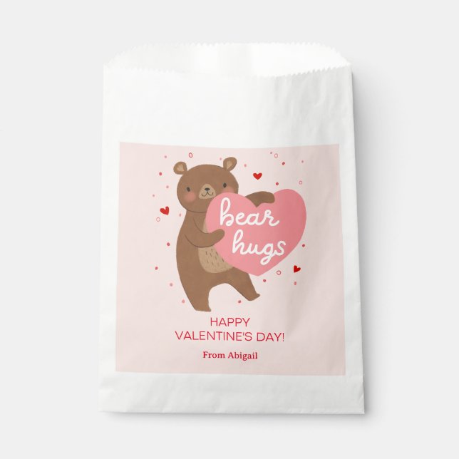 Cute Bear Valentine  Favour Bags (Front)