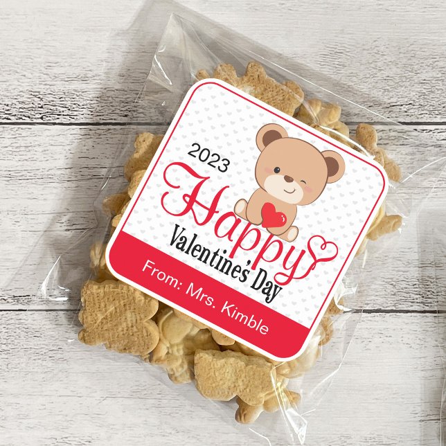 Cute Bear Valentine's Day Gift Sticker & Labels (Creator Uploaded)