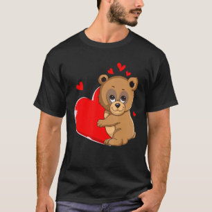 Cute Bear Valentines Day Holding Heart My Valentin T-Shirt