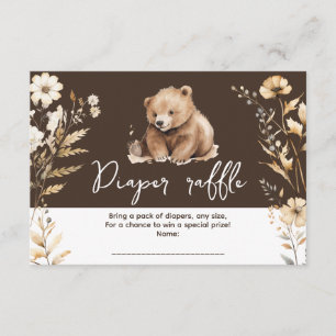 Cute bear watercolor boy baby shower card