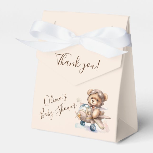 Cute Bear We can bearly wait Baby Shower  Favour Box (Front Side)