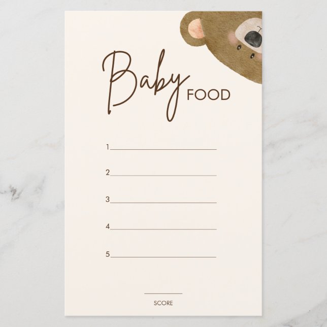 Cute Bear We Can Bearly Wait Gender Baby Shower  (Front)