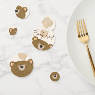 Cute Bear We Can Bearly Wait Gender Baby Shower  Confetti