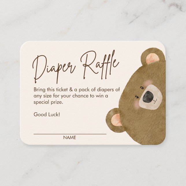 Cute Bear We Can Bearly Wait Gender Baby Shower  Enclosure Card (Front)