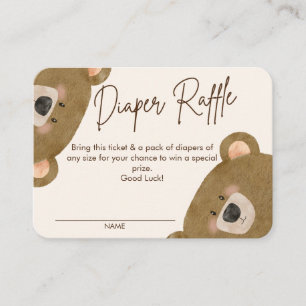 Cute Bear We Can Bearly Wait Gender Baby Shower Enclosure Card