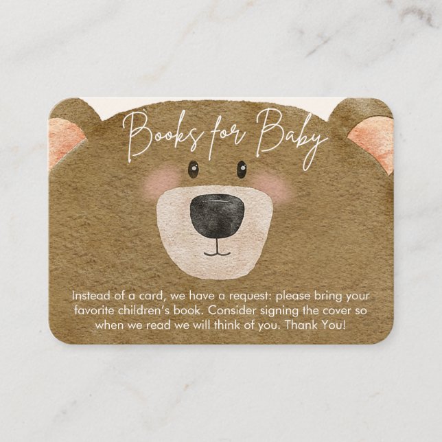Cute Bear We Can Bearly Wait Gender Baby Shower  Enclosure Card (Front)