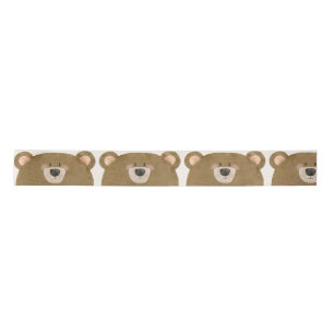Cute Bear We Can Bearly Wait Gender Baby Shower  Satin Ribbon