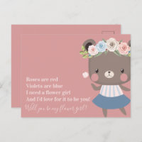 Cute Bear Wedding Flower Girl Proposal