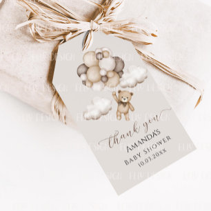 Cute Bear With Balloons Thank You  Gift Tags
