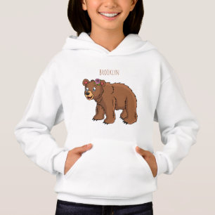 Cute bear with flower cartoon illustration