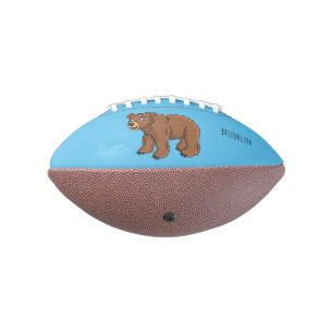Cute bear with flower cartoon illustration  american football