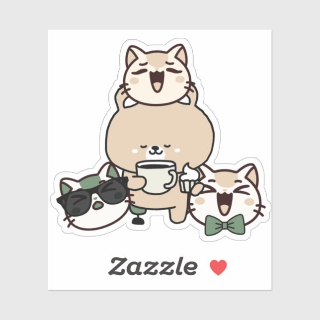 Cute Bear with Leg Prosthetic, Coffee and Cupcake (Sheet)