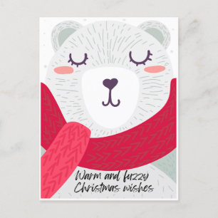 Cute Bear With Message From Child Holiday Postcard