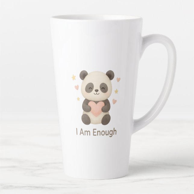 Cute Bear with Pink Heart — I Am Enough mug (Right)