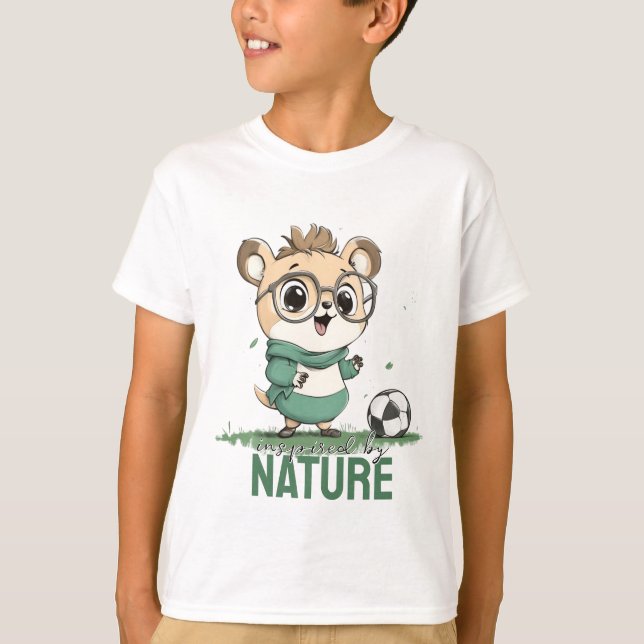 Cute Bear with Soccer Ball T-Shirt (Front)