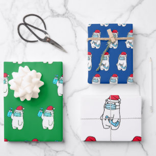 CUTE BEAR WITH WRAPPING PAPER FLAT SHEETS