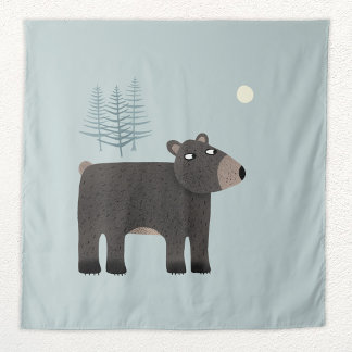 Cute Bear Woodland Tapestry