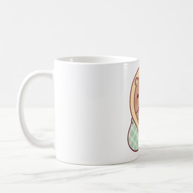 Cute Bear Wrapped In Cosy Blanket While Gaming Coffee Mug (Left)