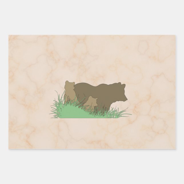 Cute bear wrapper  wrapping paper sheet (Front)
