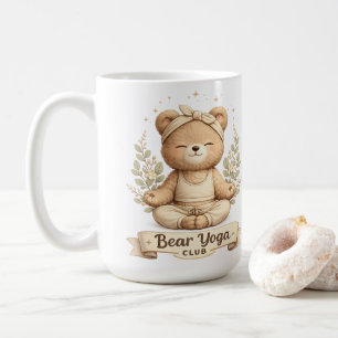 Cute Bear Yoga Club Mug Adorable Meditating Bear