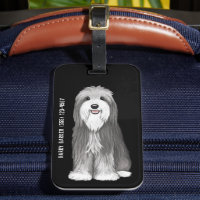 Cute Bearded Collie Cartoon Dog