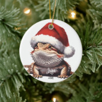 Cute Bearded Dragon and Santa Hat