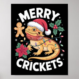 Cute Bearded Dragon Christmas Pun  Poster