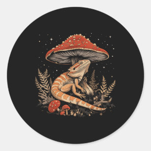 Cute Bearded Dragon Lizard Cottagecore Aesthetic M Classic Round Sticker