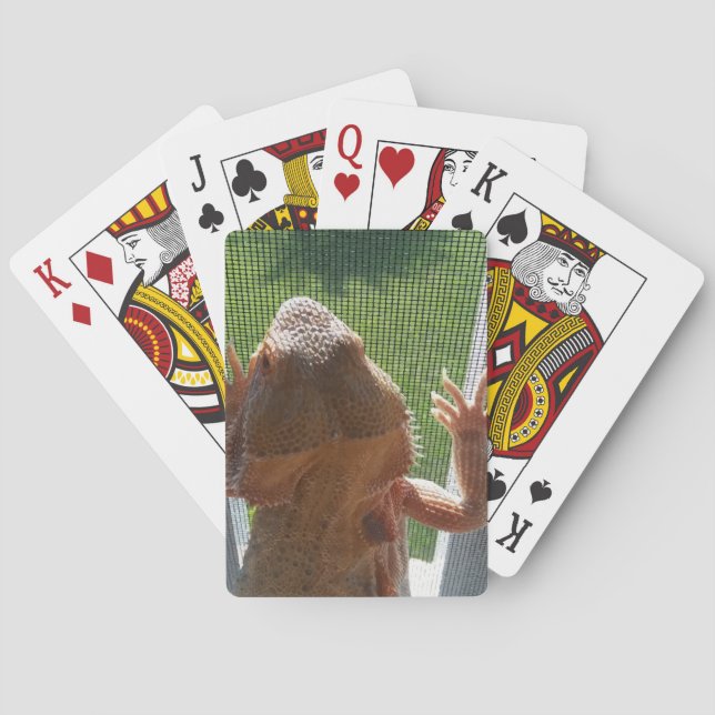 Cute Bearded Dragon Photo Print Playing Cards (Back)