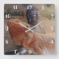 Cute Beardie and Buddha Photo Print