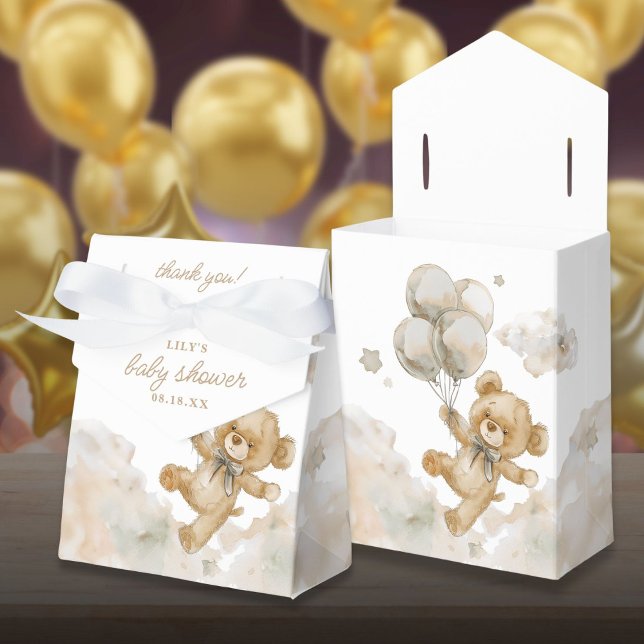 Cute Bearly Wait Gender Neutral Baby Shower Favour Box (Cute Bearly Wait Gender Neutral Baby Shower Favor Boxes)