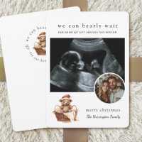 Cute Bearly Wait Watercolor Christmas Baby Reveal
