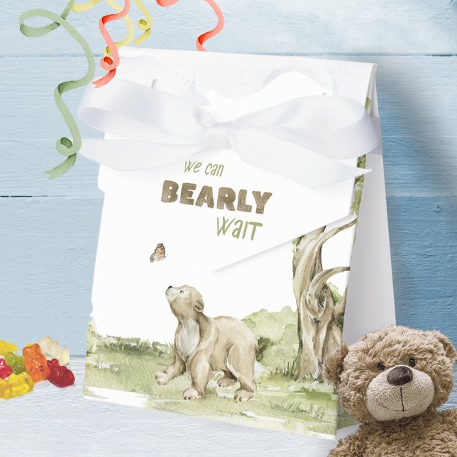 Cute Bearly Wait Woodland Watercolor Baby Shower Favour Box (Cute Bearly Wait Woodland Watercolor Baby Shower Favor Boxes ©Susanne Sachers - Sunny Mind Design 🌞)