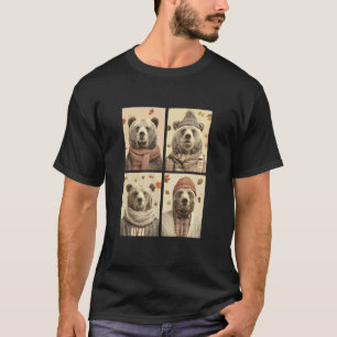 Cute Bears Autumn Leaves Forest Animals Fall Aesth T-Shirt