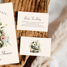 Cute bears Baby Shower Book Request Blush Pink