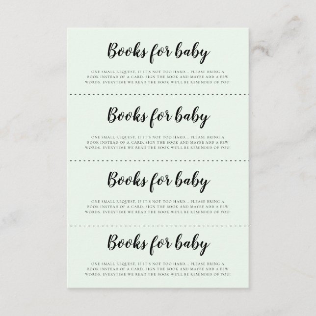 Cute bears Baby shower Books for baby request Enclosure Card (Front)