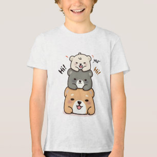 Cute bears , Cartoon Tri-Blend Shirt