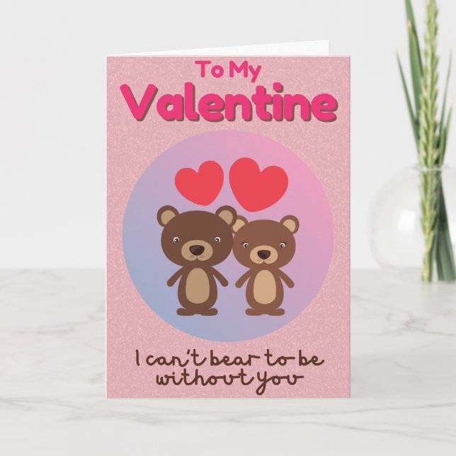 Cute Bears Funny Valentine Card (Front)