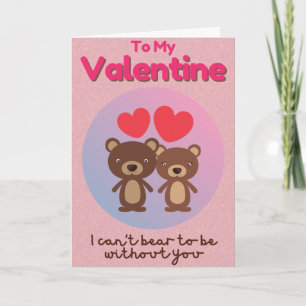 Cute Bears Funny Valentine Card