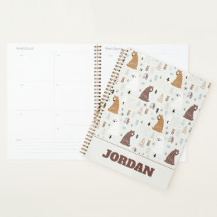Cute Bears in the Woods Pattern Planner