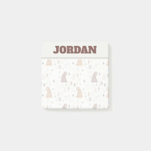 Cute Bears in the Woods Pattern Post-it Notes