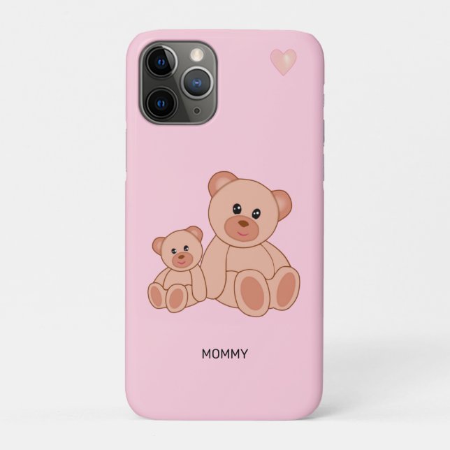 Cute Bears on Light Pink Case-Mate iPhone Case (Back)